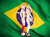 Blonde Brazilian babes flaunt it