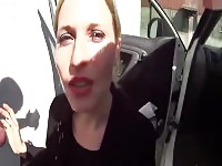 Going shopping with cum on her face