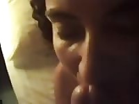 Amateur loves sucking that cock down hard