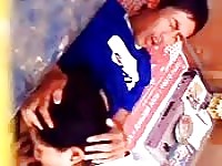 Indian babe bobs her head on boyfriend's boner