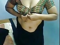 Hot Indian mom getting dressed