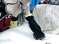 Sirène cosplay sur webcam