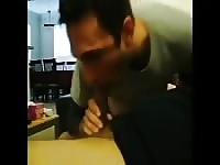 Office boys sucking dick together