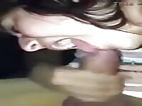 Amateur argentine records herself sucking a dick
