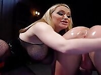 Busty mistress pegging muscle slave