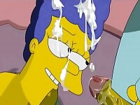 Homer gives Marge a facial