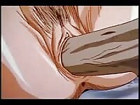 Animated hottie gets massive dick